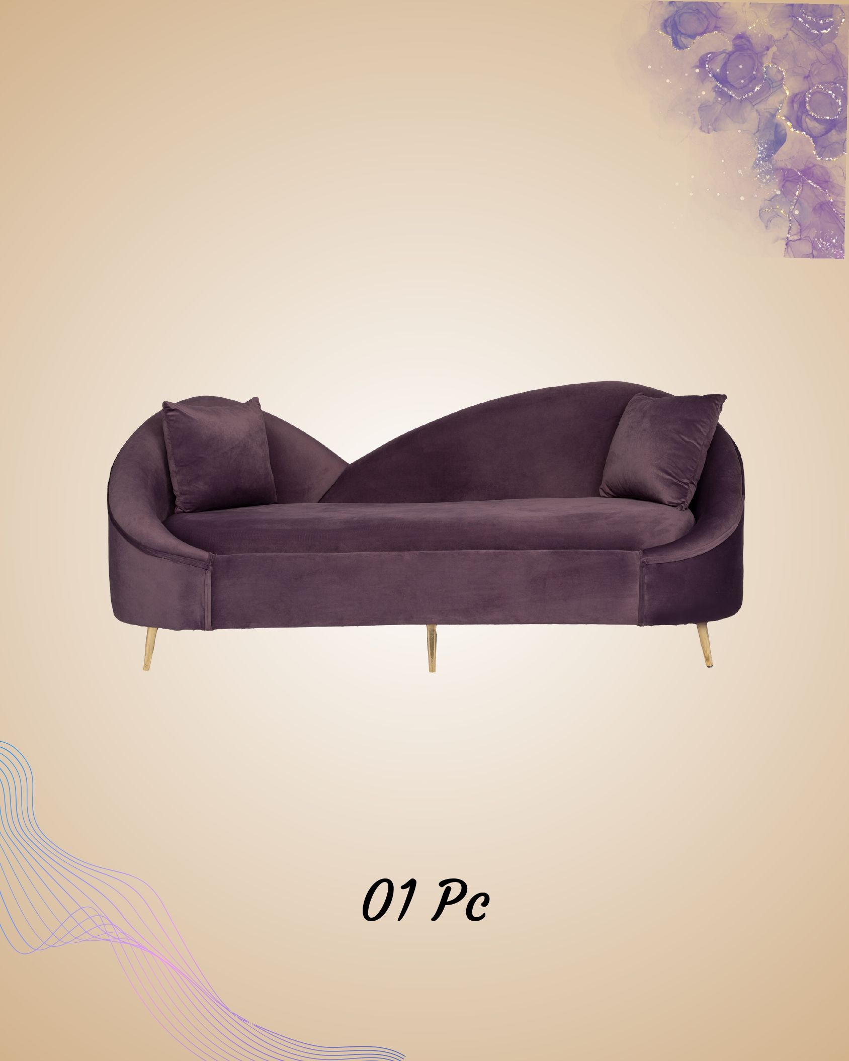 Phagun Decor Co - Purple Couple Sofa